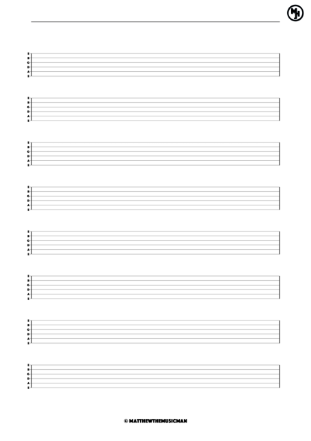 Blank Guitar Tablature